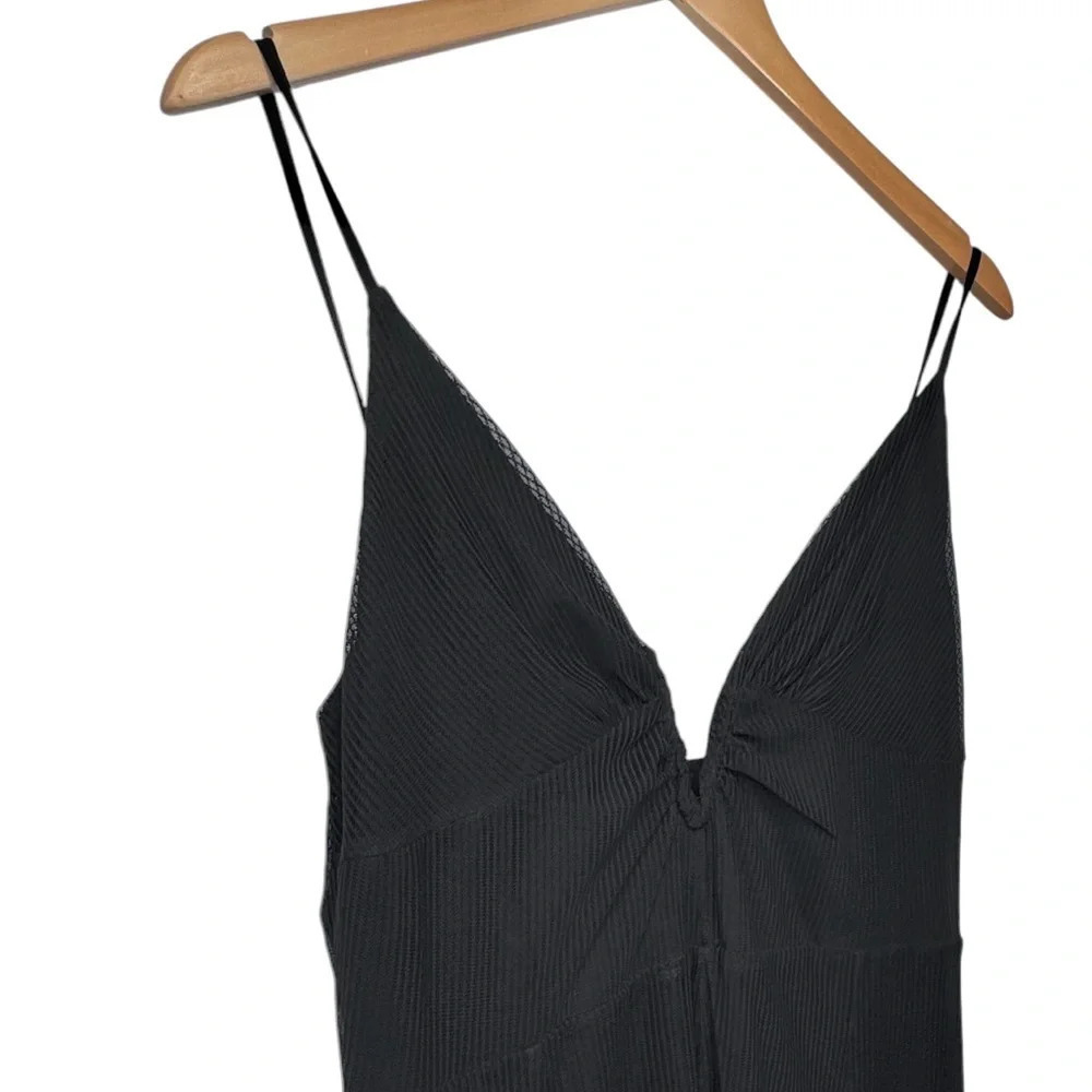 Revolve NBD Aida Dress in Black. Romantic Plunge Low Cut Neck Mini Dress. Large - Picture 8 of 14